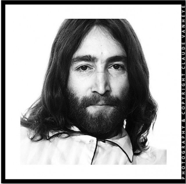 Claude Vanheye + John Lennon, portrait without glasses, A'dam 1969